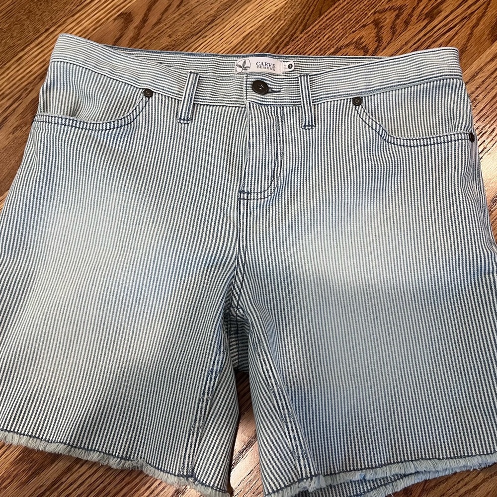 Women's Striped Shorts - Black and White